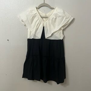 Zara black and white formal dress to the knee